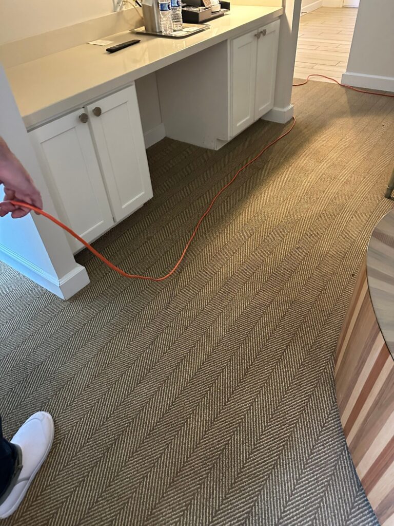 carpet masters doing a carpet cleaning project in fernandina beach, florida.